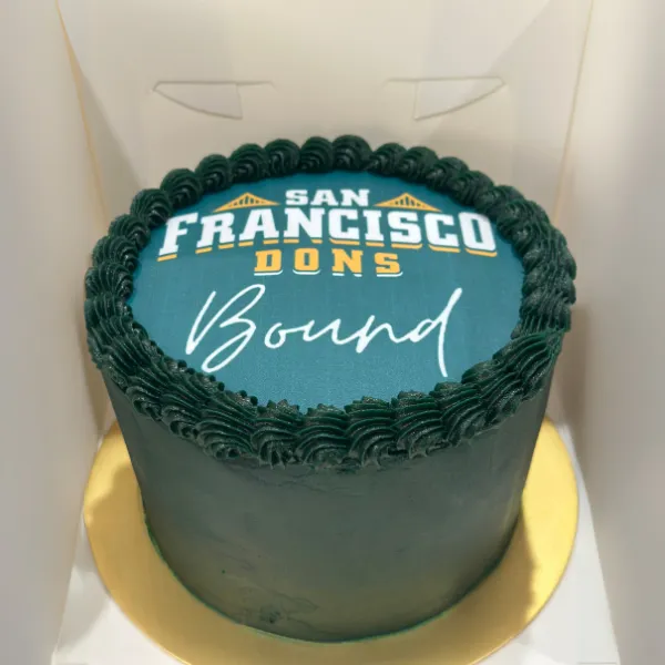 Blue Thank You Script Cake