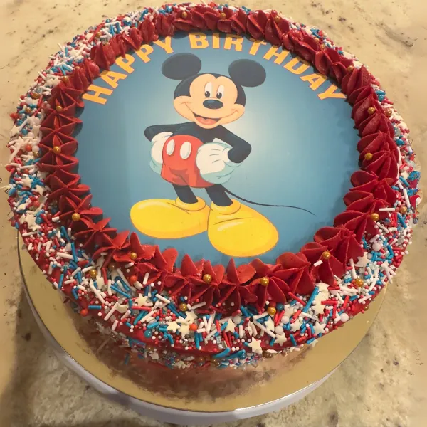 Mickey Mouse Red Sprinkle Cake