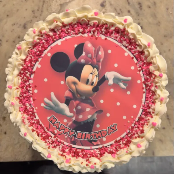 Minnie Mouse Red & Gold Sprinkle Cake