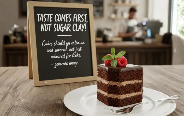 Chocolate cake with taste comes first, not sugar clay