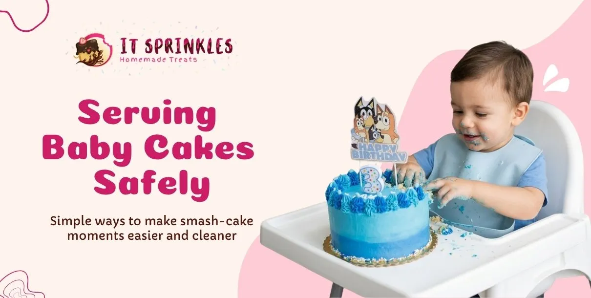 First Birthday Smash Cake Setup With Baby-Friendly Serving Presentation