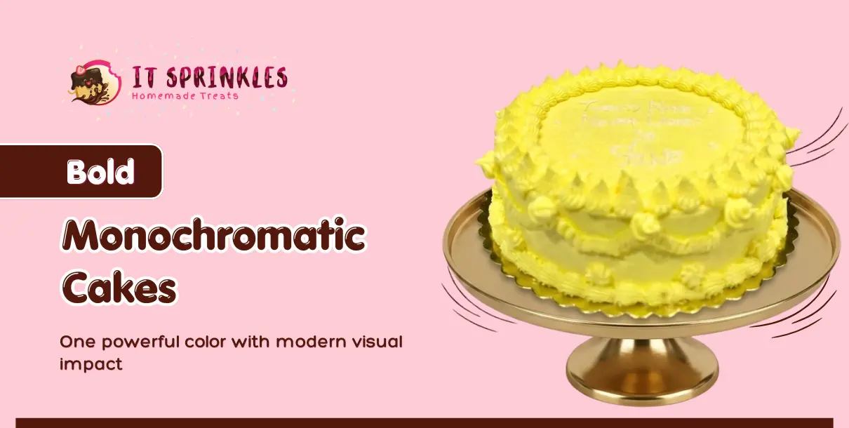Bold Monochromatic Cake With Modern Color-Focused Design
