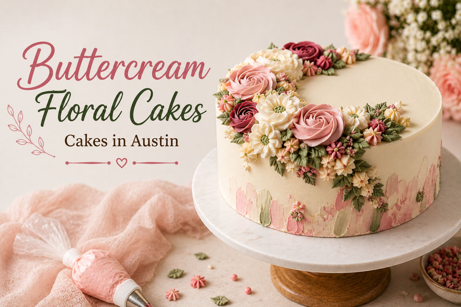 Buttercream Floral Cakes In Austin For Elegant Celebrations