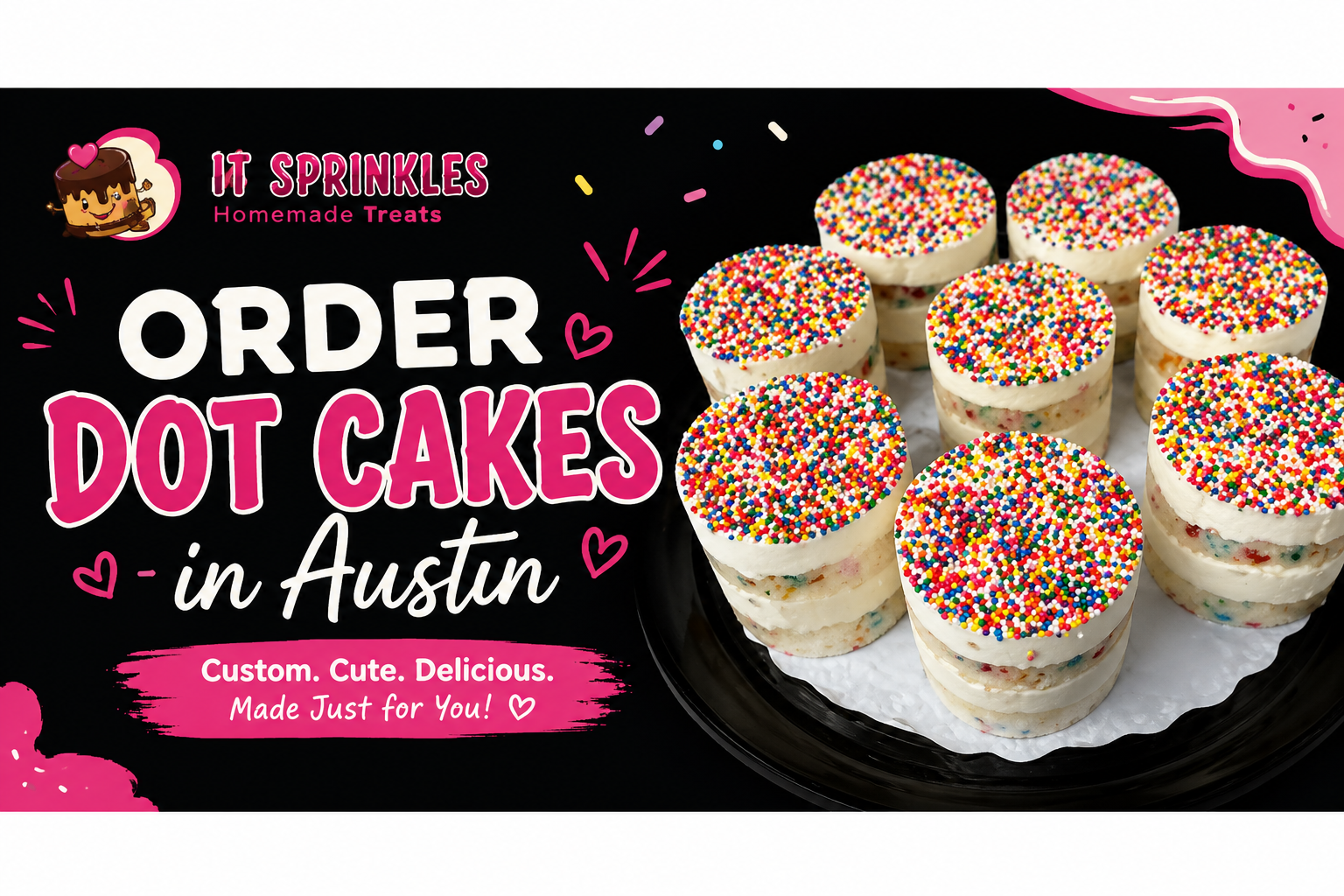 Order dot cakes in Austin - custom dot cake by It Sprinkles
