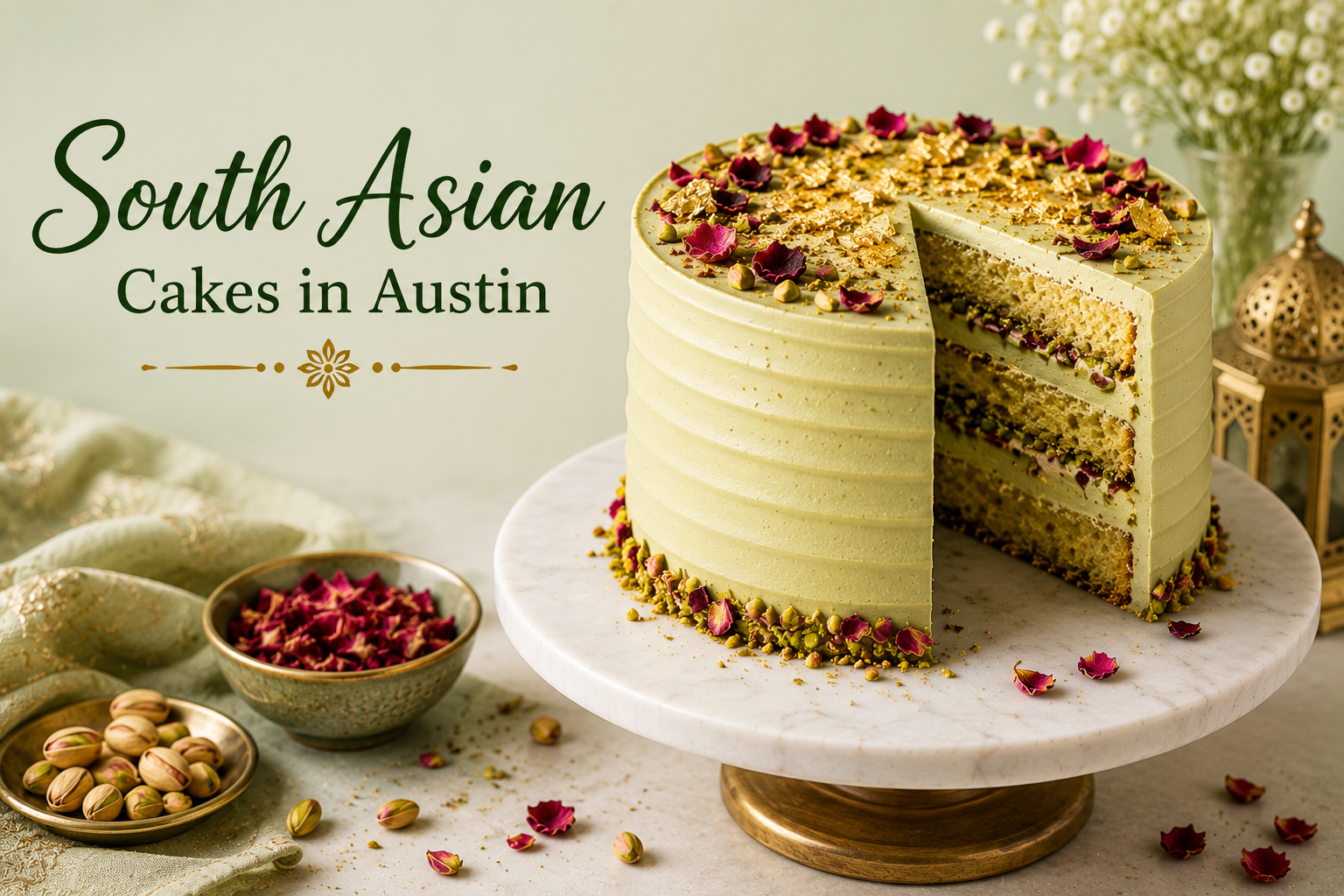 South Asian Cakes In Austin With Saffron Cardamom And Rasmalai Flavors