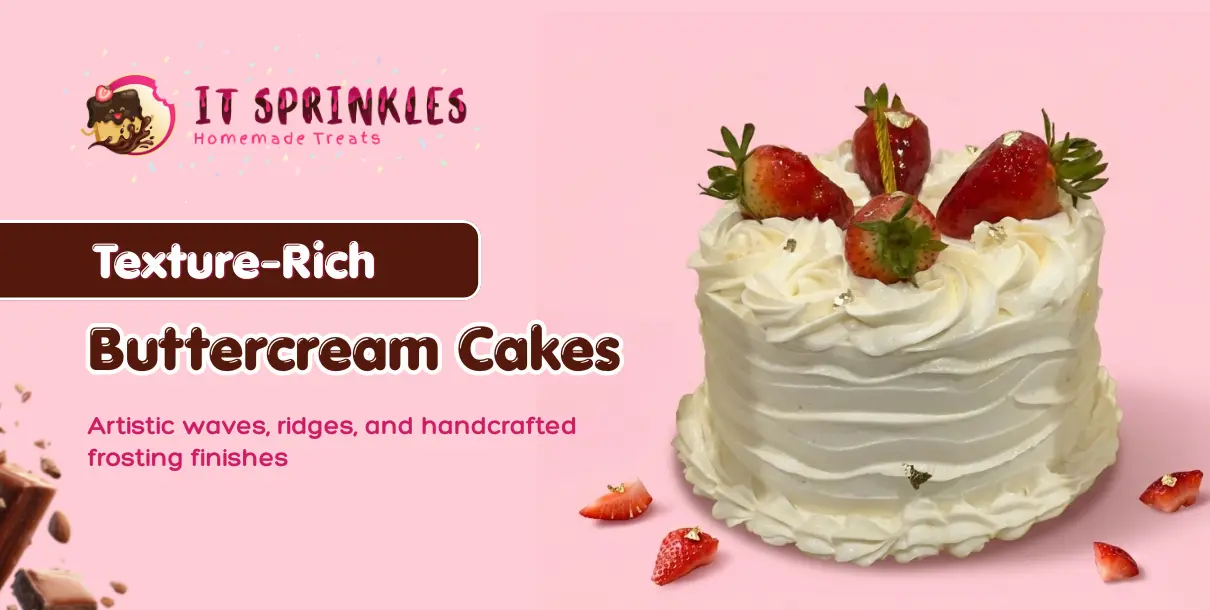 Texture-Rich Buttercream Cake With Modern Artistic Frosting Design