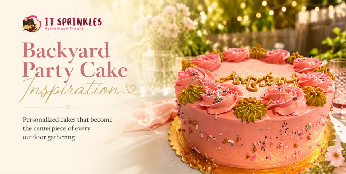 Beautiful Backyard Party Cake Bringing Family Together At An Austin Summer Celebration